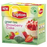 Отзыв на  Чай в пирамидках Lipton зеленый 'Клубничное пирожное' Strawberry Cake