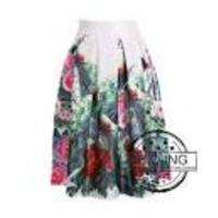 Отзыв на Юбка AliExpress New 2014 Autumn Winter Vintage Peach Blossom Floral Print Ball Gown Pleated Midi Skater Skirt Saia For Women Girl 148012