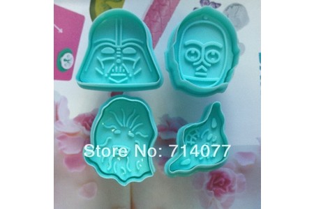 Отзыв на Форма для выпечки AliExpress 4pcs/set Free shipping New 3D Stamp Star Wars Set cake Cookie Cutter Fondant decorating tools 020075 