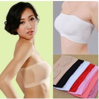 Отзыв на Топ AliExpress Womens Ladies Sexy Strapless Breathable Bandeau Boob Sports Vest Crop TOP Bras