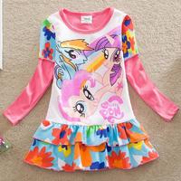 Отзыв на Платье AliExpress Retail!Neat baby&kids spring 2015 fashion My Little Pony printing 100% cotton round neck long sleeve lori girl dress LD668