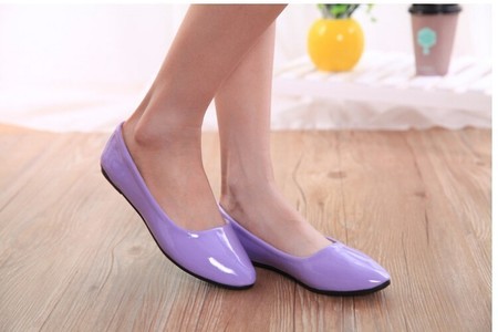 Отзыв на Балетки Aliexpress 2014 Fashion Purity Patent Women shoes for Lady flat shoes & black ,white,pink,orange