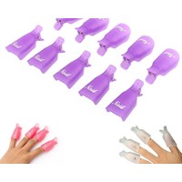 Отзыв на Зажим-клипса для снятия гель-лака Aliexpress Selljimshop New 10PC Plastic Nail Art Soak Off Cap Clip UV Gel Polish Remover Wrap Tool