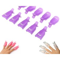 Отзыв на Зажим-клипса для снятия гель-лака Aliexpress Selljimshop New 10PC Plastic Nail Art Soak Off Cap Clip UV Gel Polish Remover Wrap Tool