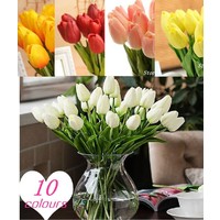 Отзыв на Тюльпаны Aliexpress Free shipping 31PCS/LOT pu mini tulip flower real touch wedding artificial silk home decoration