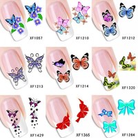 Отзыв на Наклейки для ногтей Aliexpress Наклейки-слайдеры sheets water transfer DIY decals, Purple flowers watermark nail sticker tattoo decoration tools for Polish