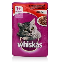 Корм для кошек Whiskas с ягненком, с говядиной 85 г (кусочки в желе)