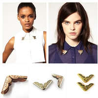 Отзыв на Уголки на рубашку  Pair Retro Antiqued Collar Clips Punk Metallic Wing Tips