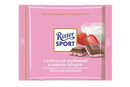 Отзыв на Шоколад Ritter Sport молочный с начинкой из обезжиренного йогурта с малиной, клюквой и рисовыми хлопьями