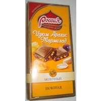 Отзыв на Шоколад Россия Молочный 'Изюм, арахис, мармелад'