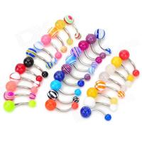 Отзыв на Серьги для пирсинга Cool Stainless Steel Navel / Belly Piercing Bar / Ring - Multicolored (30 PCS)