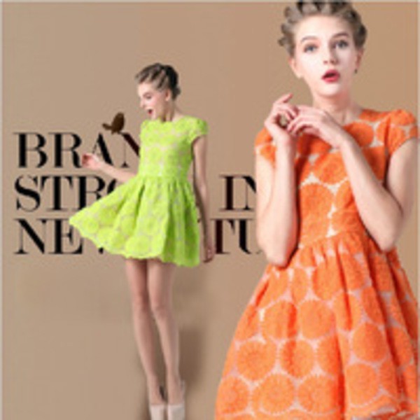 Отзыв на платье Hot design retro vintage solid color organza clothing lace embroidery daisy flowers style lady dress