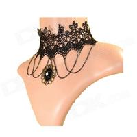 Отзыв на Ожерелье Aliexpress Gothic Vintage Style Bronze Alloy Black Lace Acrylic Round Drop Choker Necklace